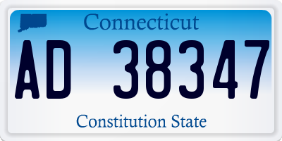 CT license plate AD38347