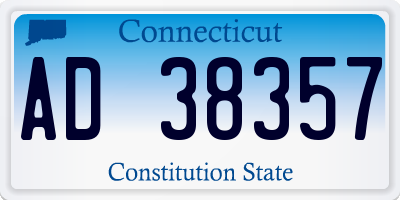 CT license plate AD38357