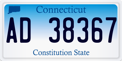 CT license plate AD38367