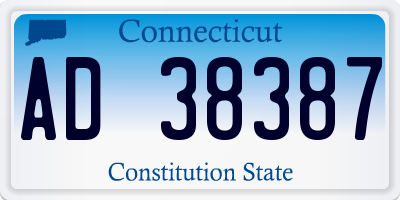 CT license plate AD38387