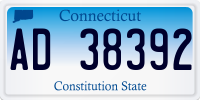 CT license plate AD38392