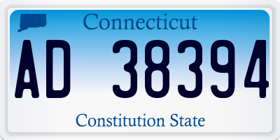 CT license plate AD38394