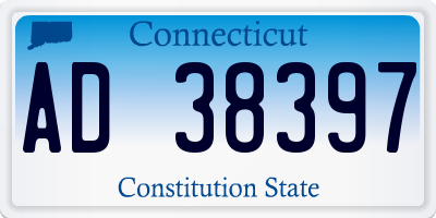 CT license plate AD38397