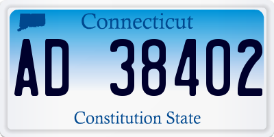 CT license plate AD38402
