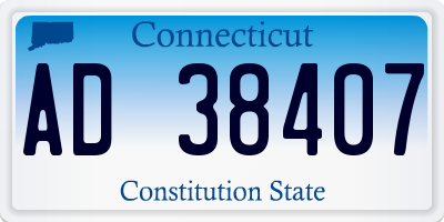 CT license plate AD38407