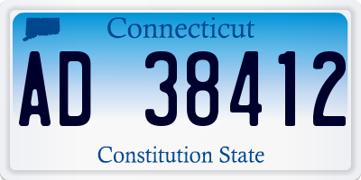 CT license plate AD38412