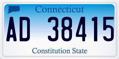 CT license plate AD38415