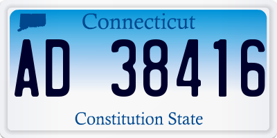 CT license plate AD38416