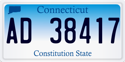 CT license plate AD38417