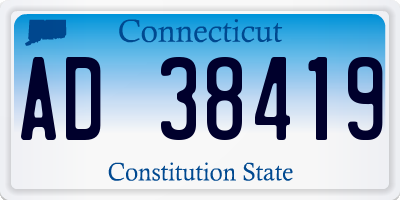 CT license plate AD38419