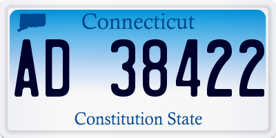 CT license plate AD38422