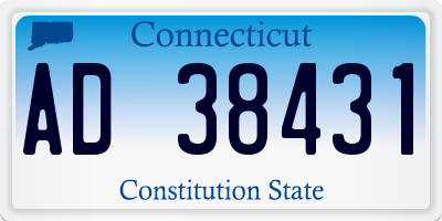 CT license plate AD38431