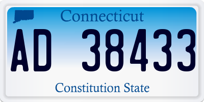 CT license plate AD38433
