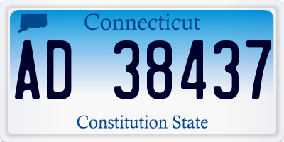 CT license plate AD38437