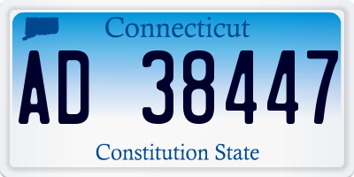 CT license plate AD38447