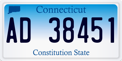 CT license plate AD38451