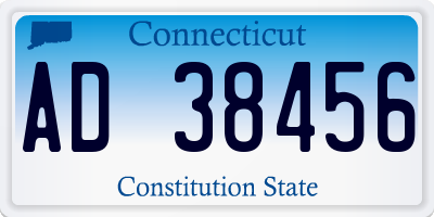 CT license plate AD38456