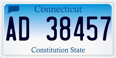CT license plate AD38457