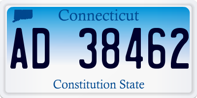 CT license plate AD38462