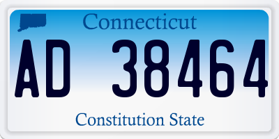 CT license plate AD38464