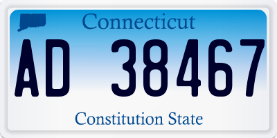 CT license plate AD38467