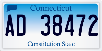 CT license plate AD38472