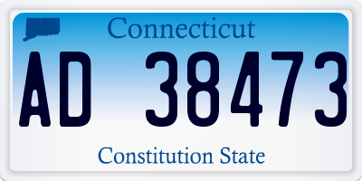 CT license plate AD38473