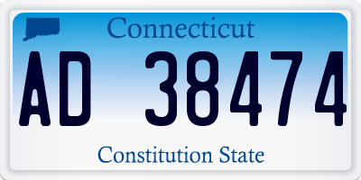 CT license plate AD38474