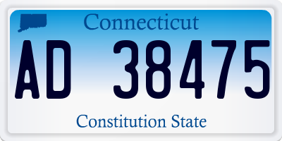 CT license plate AD38475