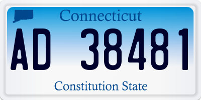 CT license plate AD38481