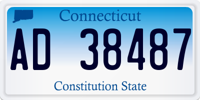 CT license plate AD38487