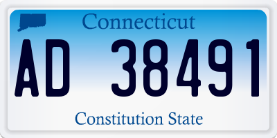 CT license plate AD38491
