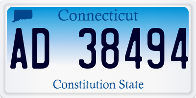 CT license plate AD38494