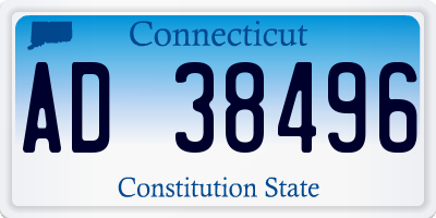 CT license plate AD38496
