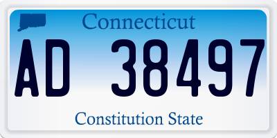 CT license plate AD38497