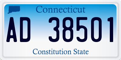 CT license plate AD38501