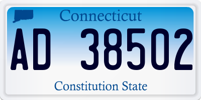 CT license plate AD38502