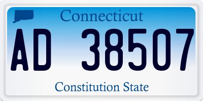 CT license plate AD38507
