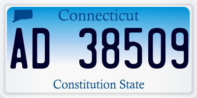 CT license plate AD38509