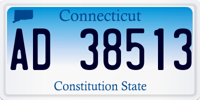 CT license plate AD38513