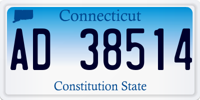 CT license plate AD38514