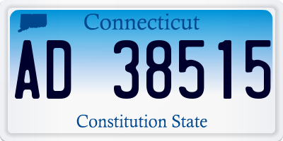 CT license plate AD38515