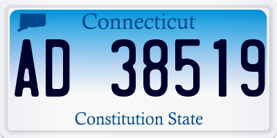 CT license plate AD38519