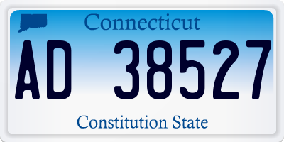 CT license plate AD38527