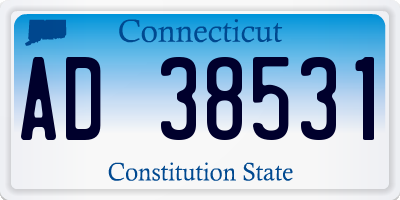 CT license plate AD38531
