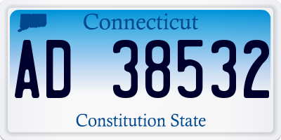 CT license plate AD38532