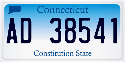 CT license plate AD38541