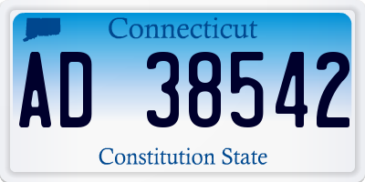 CT license plate AD38542