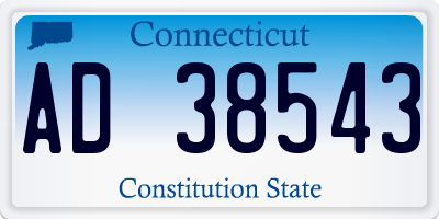 CT license plate AD38543