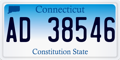 CT license plate AD38546
